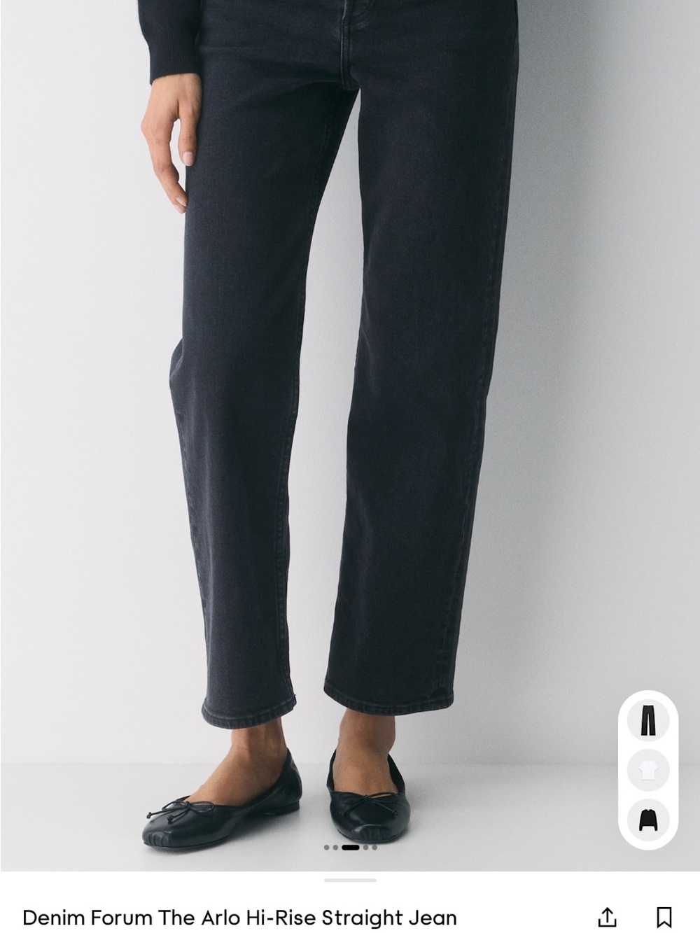 Denim Forum Straight Leg Jeans - Black